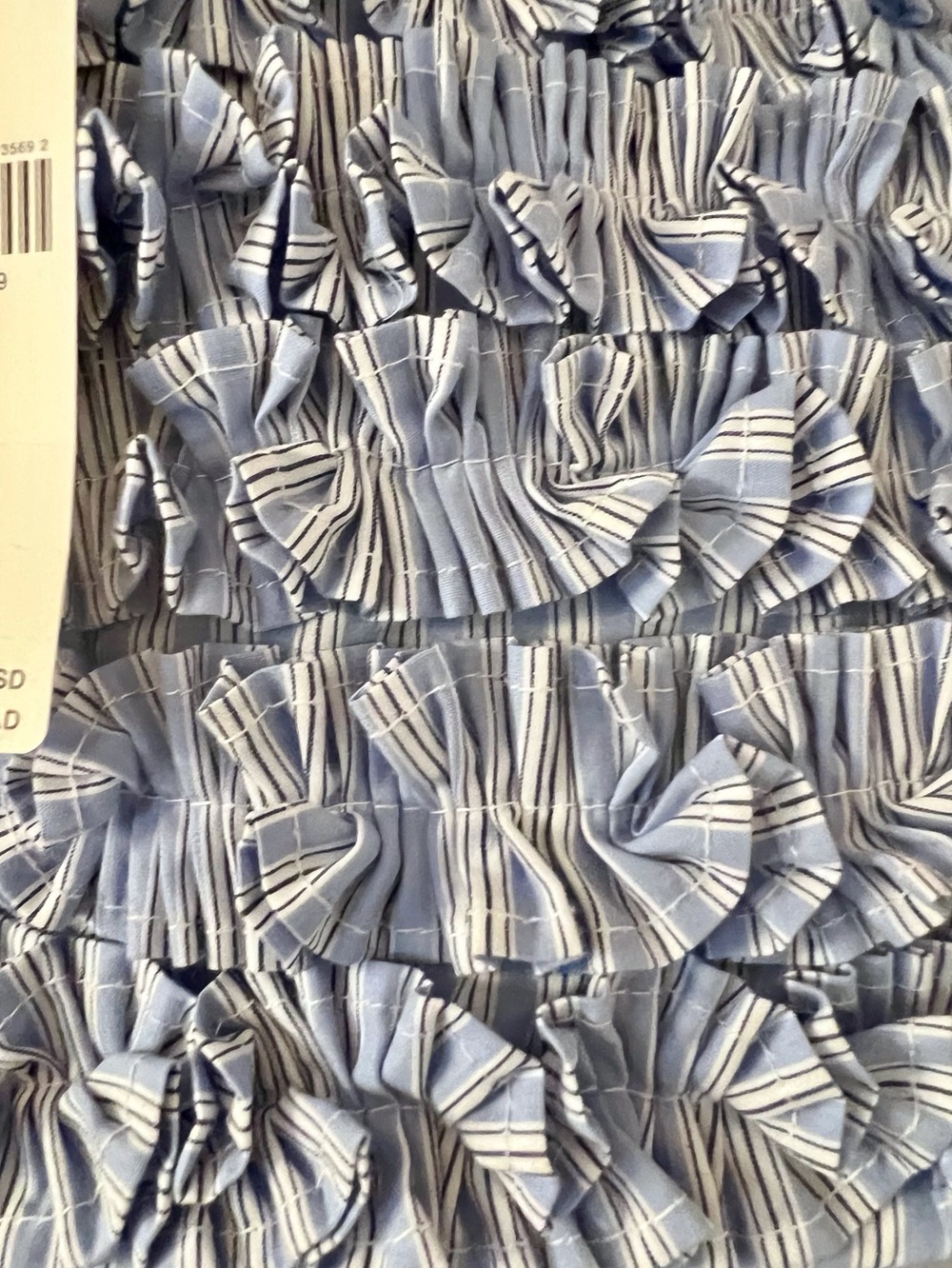 Striped Light Blue Ruffle Shoulder Bag from Anthropologie - Picture 3 of 6
